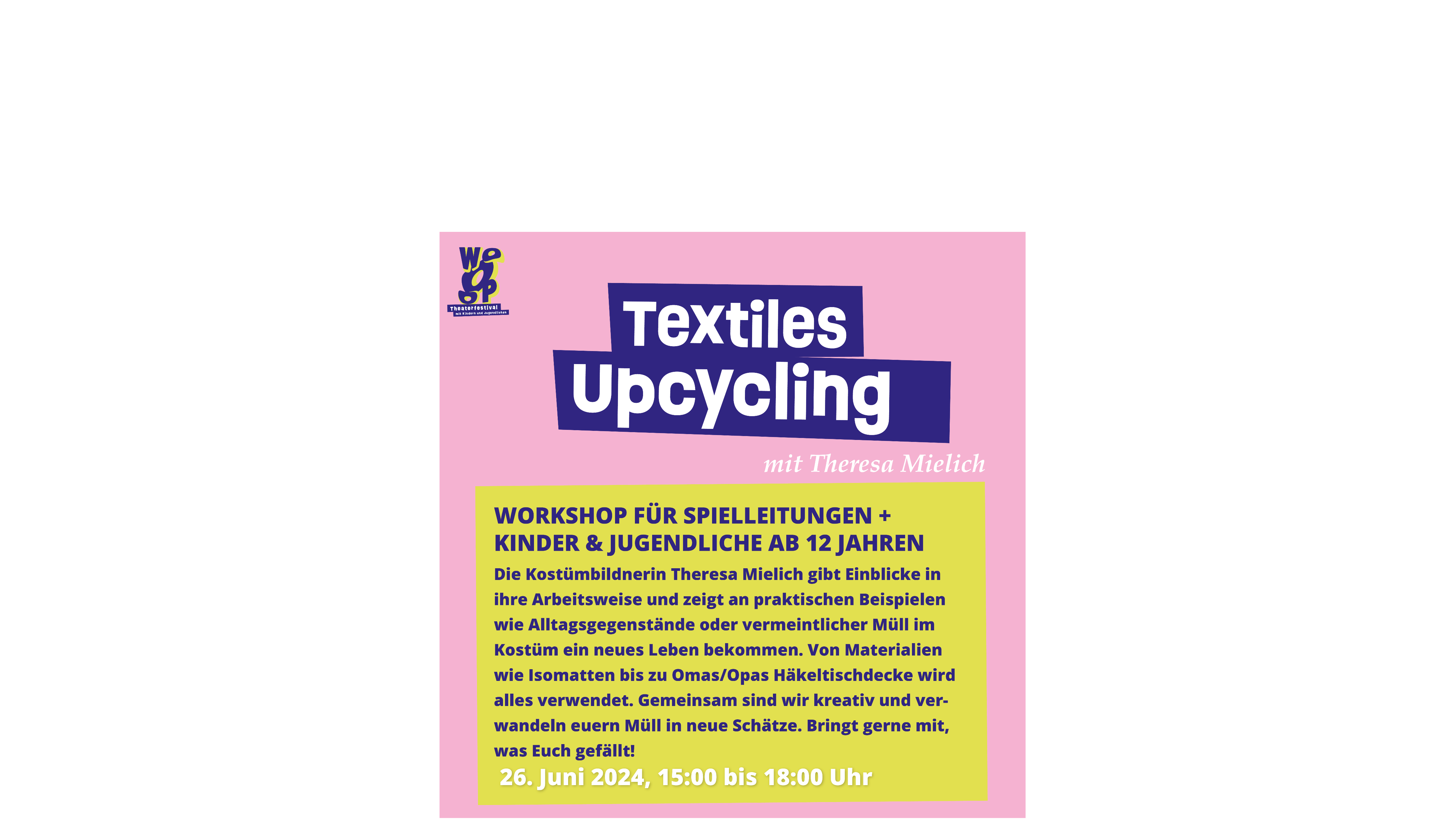 Textiles Upcycling Wooop Theaterfestival